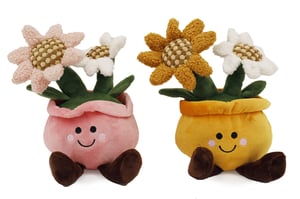 Add a touch of whimsical charm to any home with our adorable 24cm Flower Pot Doorstops! These delightful plush doorstops come in two cheerful assorted designs, each featuring a friendly embroidered face, rosy cheeks, and cute little feet.
Choose between a sweet pink pot adorned with a soft pink flower and a white flower, or a sunny yellow pot showcasing a mustard yellow flower and a white flower. Crafted from soft, textured fabric, they are as lovely to look at as they are practical. Perfect for holding doors open with ease, these weighted doorstops are ideal for adding a playful accent to living rooms, bedrooms, or children's spaces. They make a wonderful gift for any occasion.