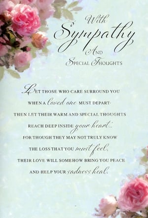 Convey your deepest condolences with our beautiful Sympathy cards from Simon Elvin. This exquisite design features delicate pink roses and a soothing colour palette, offering a gentle touch during difficult times. The heartfelt message inside provides comfort and support: "With Sympathy And Special Thoughts. Let those who care surround you when a loved one must depart - Then let their warm and special thoughts reach deep inside your heart... For though they may not truly know the loss that you must feel, their love will somehow bring you peace and help your sadness heal." Available in a convenient pack of 6, these cards ensure you're always prepared to offer a thoughtful gesture of care.