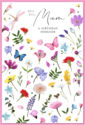 Celebrate Mum's special day with this absolutely beautiful birthday card! Featuring a delightful watercolour design, this card is bursting with a vibrant array of colourful flowers, graceful butterflies, and even a charming dragonfly and bee. The fresh, natural artwork and cheerful palette make it the perfect way to send your love and best wishes. Crafted with care by Simon Elvin, this high-quality card ensures your message stands out. Available in a convenient pack of 6, it’s ideal for retailers looking to offer a truly lovely option for Mums everywhere.