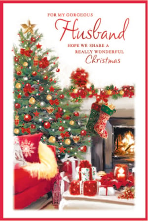 Offer your customers the perfect way to express their love this festive season with our 'Husband' Christmas card from Simon Elvin. This beautiful card features a heartwarming scene of a traditionally decorated Christmas tree, a cosy fireplace adorned with stockings, and an abundance of festive gifts.
The elegant design, rich in classic reds, greens, and golds, creates a truly inviting atmosphere. The heartfelt message, "FOR MY GORGEOUS Husband HOPE WE SHARE A REALLY WONDERFUL Christmas," conveys a loving sentiment that will resonate with many.
Supplied in a convenient pack of 6, these high-quality cards are an essential addition to your seasonal greeting card selection. Help your customers make their husband's Christmas extra special with this wonderful card.