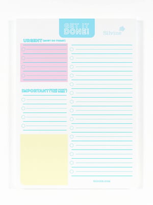 Help your customers conquer their daily tasks with the cheerful A5 Things To Do Pad, available in a handy pack of 10 from Sinclairs. This vibrant Silvine pad is expertly designed to help users prioritise and conquer their daily tasks. It features distinct sections for "URGENT (MUST DO TODAY)" and "IMPORTANT (SOME POINT THIS WEEK)", ensuring essential tasks are always highlighted. With plenty of space for general to-dos and a dedicated yellow area for quick notes, it's a truly versatile organiser. The bright blue and pink design, complete with a motivating "GET IT DONE!" header, adds a touch of fun to productivity. A perfect addition to any stationery collection, helping everyone achieve their goals with ease.