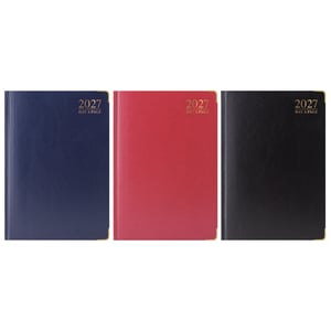 Stay impeccably organised with our A4 Day A Page Padded Diaries, perfect for detailed planning. These elegant diaries, from renowned supplier Tallon, boast a luxurious padded cover and stylish metal corners, ensuring both durability and a premium feel. Each A4 diary features a clear '2021' and 'DAY A PAGE' embossing, offering a full day per page layout with ample space for all your appointments and notes.
Presented in a sophisticated range of colours including classic deep blue, vibrant red, and sleek black, they are designed to make a statement. Available in convenient packs of five, these diaries are an excellent choice for businesses seeking high-quality, attractive stationery. Elevate your customers' planning experience with these beautifully crafted diaries.
