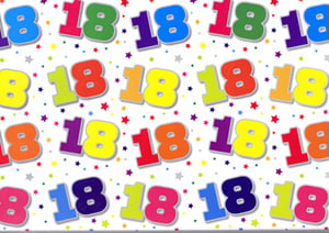 A background that is white with colorful numbers and stars on it.