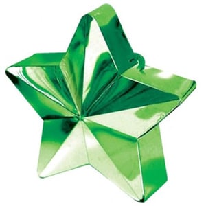 A green star-shaped object with a white background.