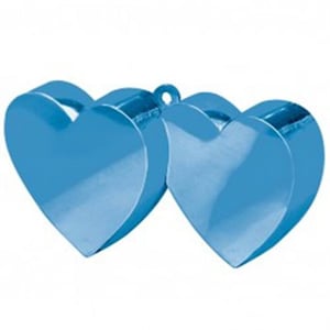 Two blue hearts are sitting next to each other on a white background.