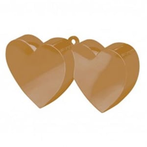 Two brown hearts sit next to each other on a white background.