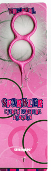 a pink sparkler with the number 8 on it.