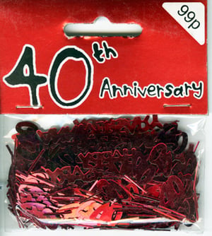 A package of 40th anniversary confetti is 99p.