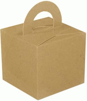 A brown cardboard box with a handle on a white background.