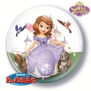 A Sofia the First bubble with a princess on it.
(The sentence is already grammatically correct.)