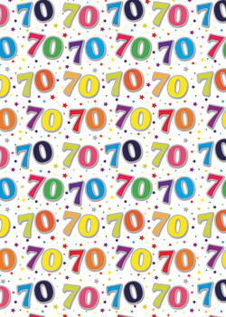 A seamless pattern of colorful 70s numbers is on a white background.