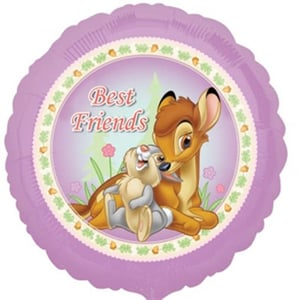 A purple balloon that says "best friends" on it.
