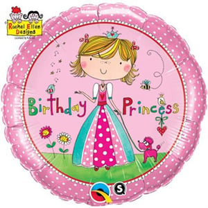 A pink birthday princess balloon from Rachel Ellen Designs.