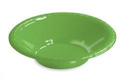 A green plastic bowl on a white background.