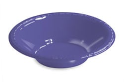 A purple plastic bowl on a white background.