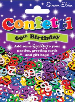 A package of confetti is needed for a 60th birthday.