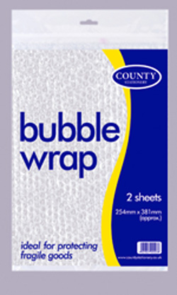 A package of bubble wrap is ideal for protecting fragile goods.