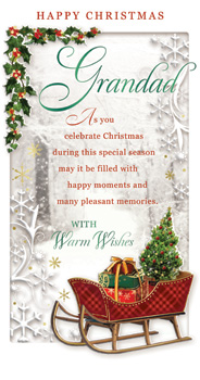 A Christmas card wishes Grandad a Happy Christmas.