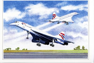 A British Airways plane is taking off from a runway.