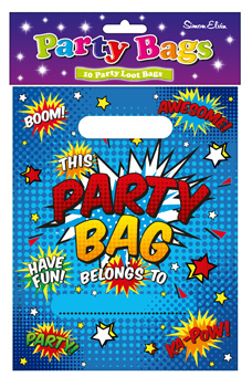 A package of party bags that say "this party bag belongs to."