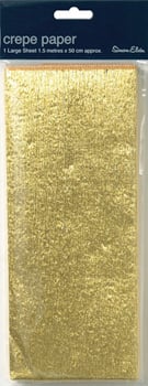 A package of gold crepe paper is shown.