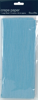 A package of blue crepe paper is shown.