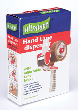 A box of UltraTape hand tape dispenser with adjustable tape brake.