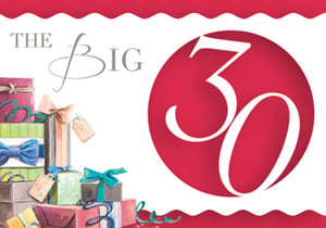 A red circle with the number 30 on it.
