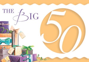 A greeting card for someone's 50th birthday.