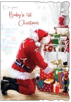 A Christmas card for a baby's first Christmas.
