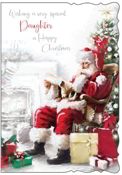 A Christmas card wishes a very special daughter a happy Christmas.