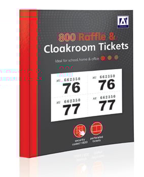A book titled "800 Raffle and Cloakroom Tickets".