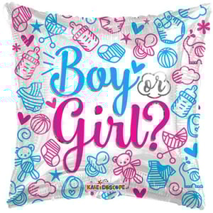 A balloon that says "boy" or "girl" on it.