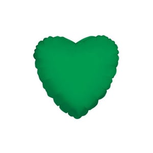 A green heart-shaped pillow on a white background.