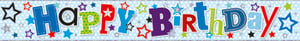 A banner that says "Happy Birthday" with stars on it.