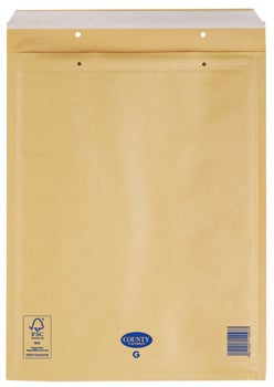 A brown envelope that says "county" on it.