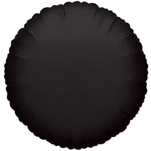 A black balloon in the shape of a circle on a white background.