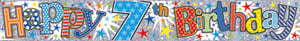 A banner that says "Happy 7th birthday" on it.