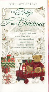 A Christmas card with lots of love for Baby's first Christmas.