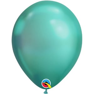 A green balloon with a Qualatex logo on it.