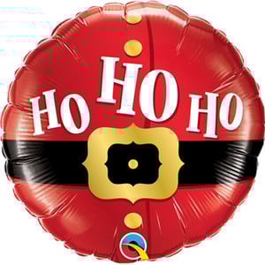 a red balloon that says ho ho ho on it