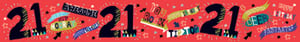 A red background with the numbers 21 and 21 on it.