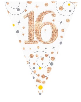 A banner with the number 16 on it.