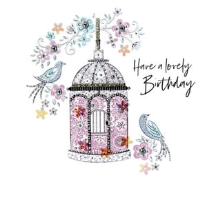 A birthday card that says "Have a lovely birthday."