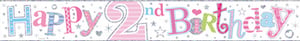 A banner that says "happy 2nd birthday" on it.