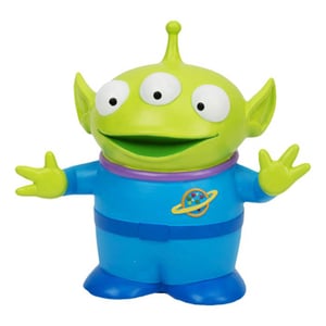 A toy with a planet on his chest from the movie Toy Story.