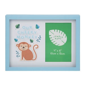 A picture frame that says "our cheeky monkey."