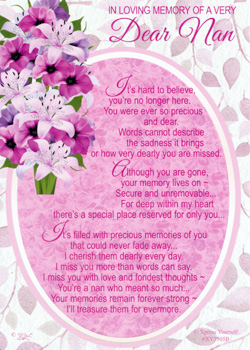 in loving memory of a very dear nan