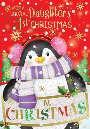 a christmas card for a special daughter 's first christmas