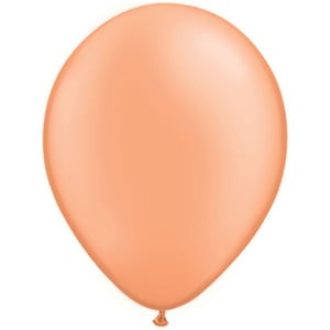 A large peach-colored balloon on a white background.